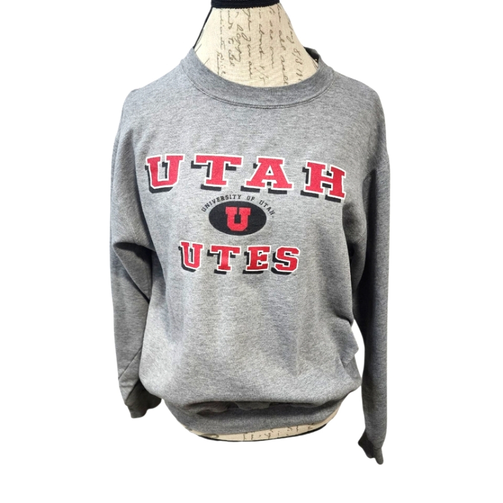 Crown Sport Gray Utah Utes Sweatshirt Size L